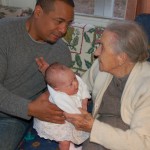Phillip Brooks, Grace Brooks, and Dr. Denmark on her 110th birthday